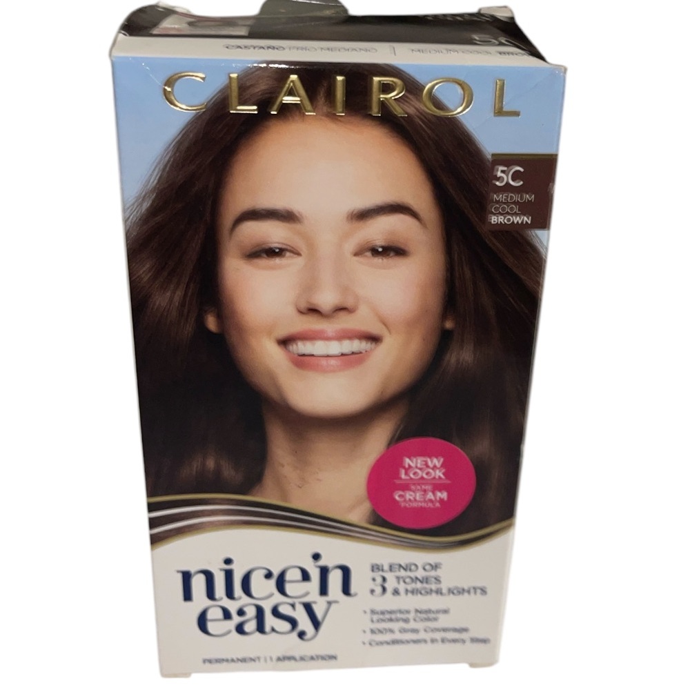 Clairol Nice n Easy Permanent Hair Color #5C Medium Cool Brown, 1 Application